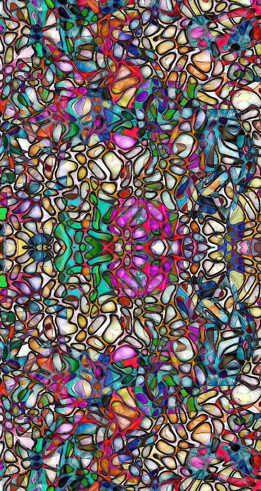 Abstract Silk Long Kaftan