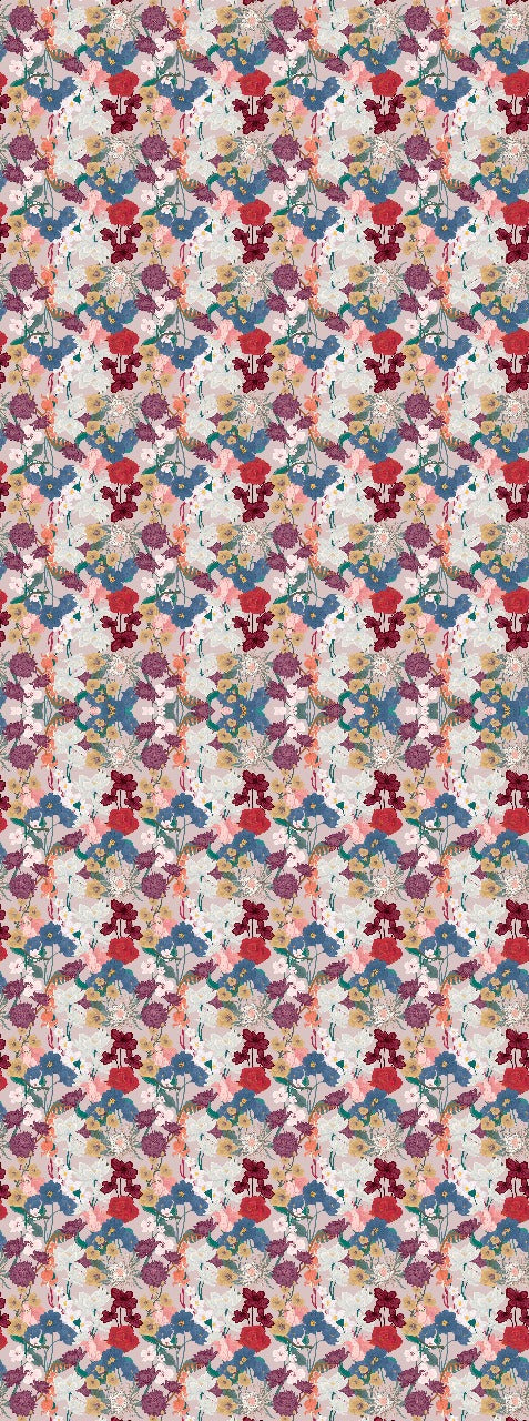 Floral Viscose Crepe Long Kaftan Dress