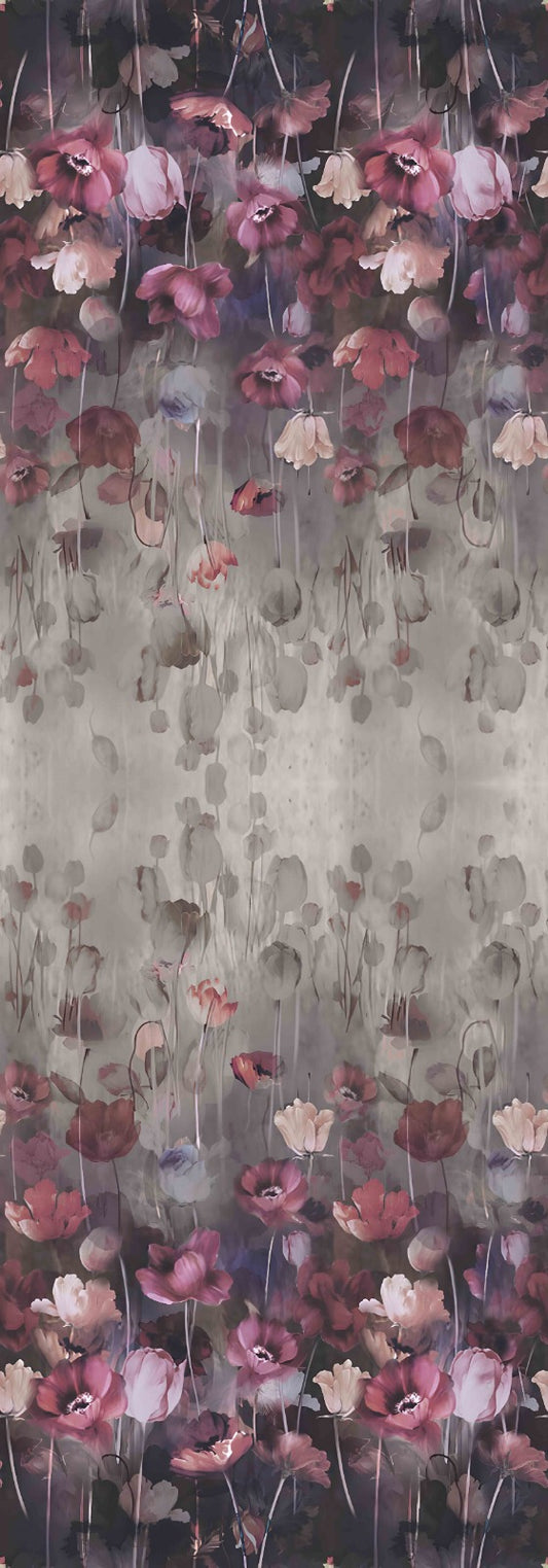 Dusky Bloom Cascade Modal Silk Scarf – Moody Floral Print
