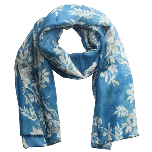 Écharpe de créateur en pure soie à motif floral