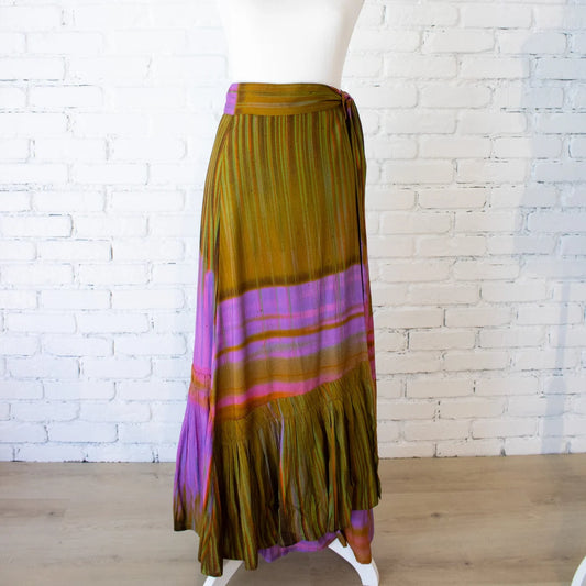 Painterly Brushstroke Print 3-Way Multi-Wear Rayon Skirt