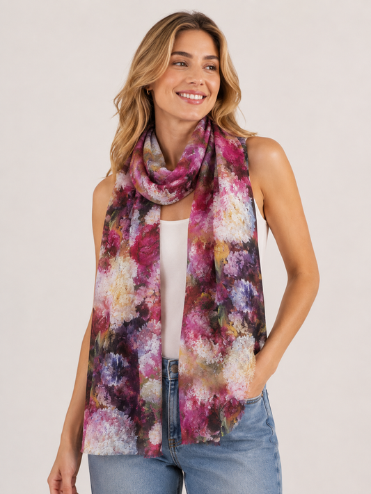 Floral Print Cotton Modal Designer Scarf