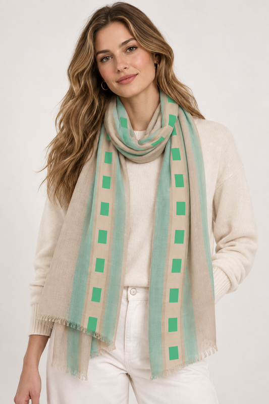 Linear Track Minimalist Pure Silk Scarf