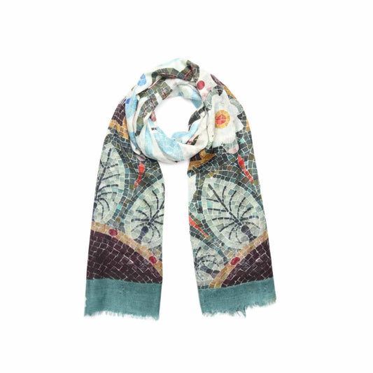 Abstract Wool Silk Designer Scarf