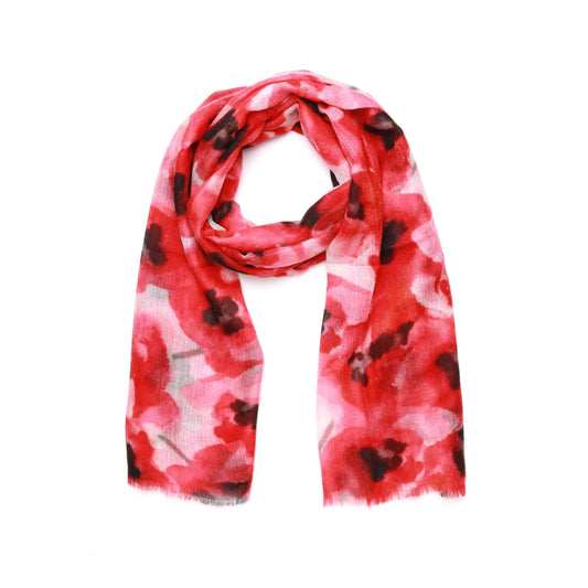 Floral Fine Merino Silk Designer Scarf