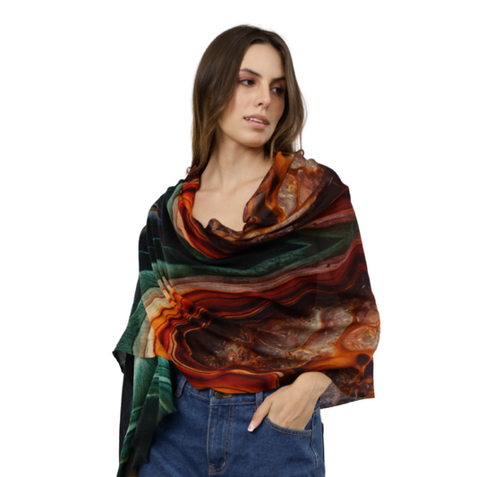 Abstract Modal Silk Designer Scarf