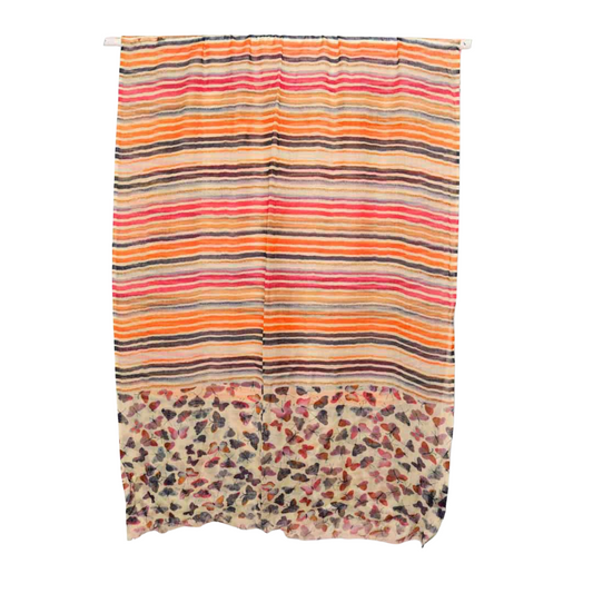 Abstract Print Merino Silk Designer Scarf