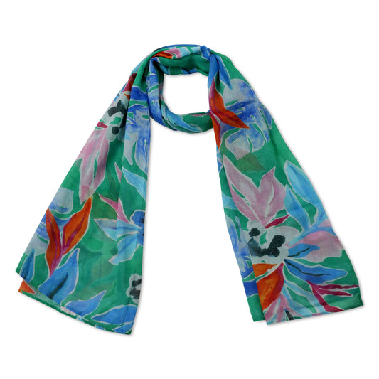 Tropical Cotton Voile Designer Scarf