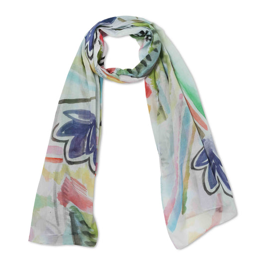 Floral Cotton Voile Designer Scarf