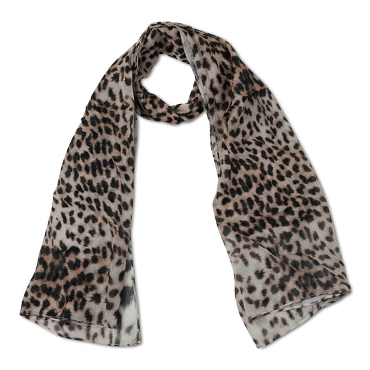 Classic Leopard Animal Print Scarf – Cotton Modal Designer Wrap | Timeless Wild Pattern