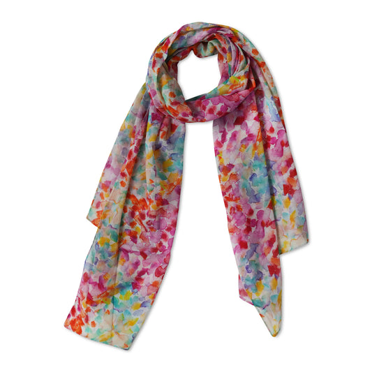 Abstract Cotton Voile Designer Scarf