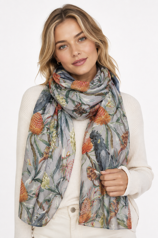 Bufanda de diseño de seda modal de la costa australiana