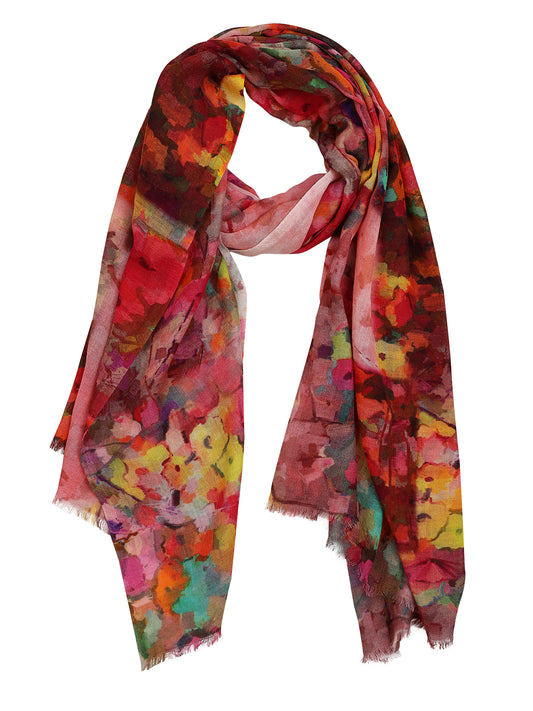 Floral Merino Silk Designer Scarf