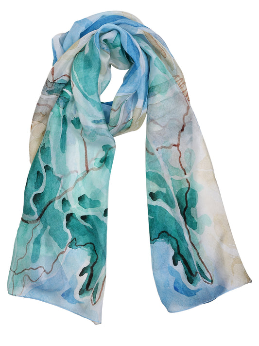 Abstract Pure Silk Designer Scarf