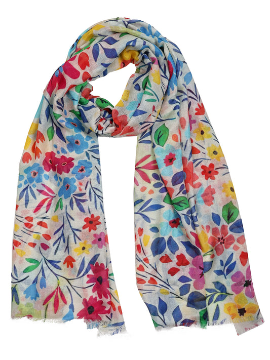 Floral Modal Silk Designer Scarf