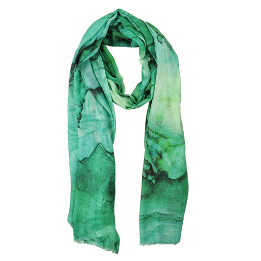 Abstract Print Merino Silk Designer Scarf