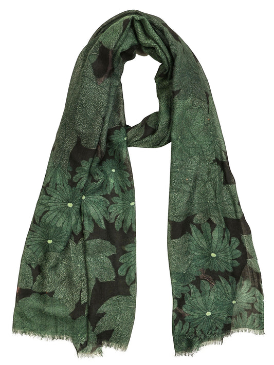 Floral Merino Silk Designer Scarf