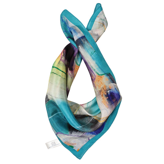Abstract Pure Silk Square Scarf