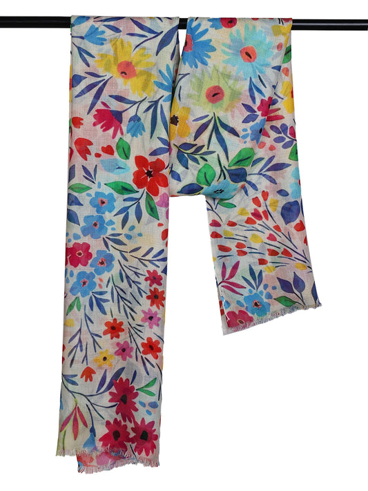 Floral Modal Silk Designer Scarf