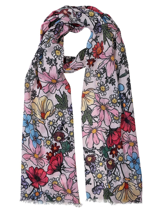Floral Modal Silk Designer Scarf