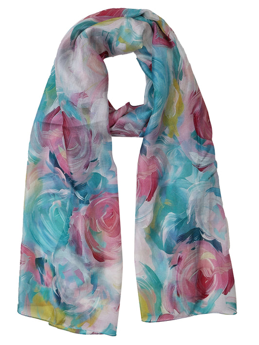 Floral Pure Silk Designer Scarf
