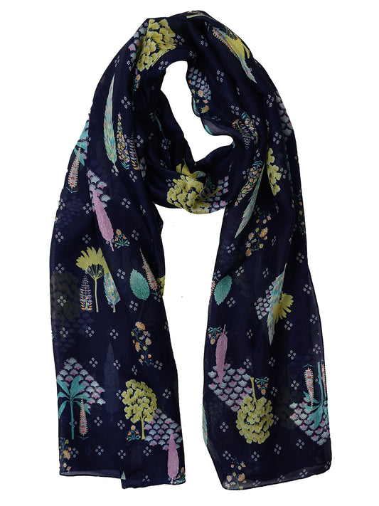 Floral Pure Silk Designer Scarf
