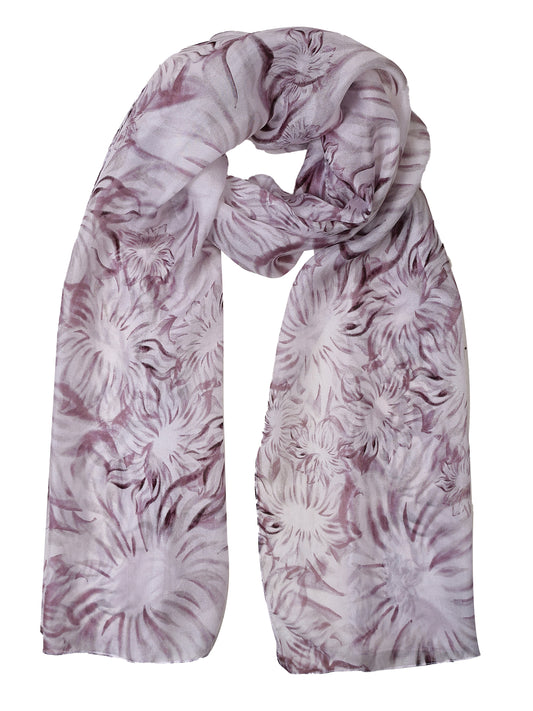 Floral Pure Silk Designer Scarf