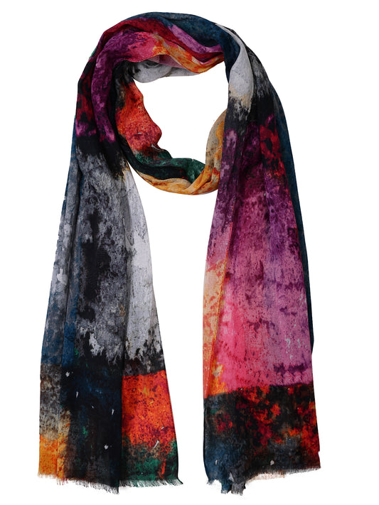 Urban Mosaic Abstract – Cotton Modal Summer Scarf