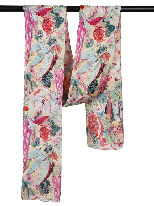 Floral Pure Silk Designer Scarf