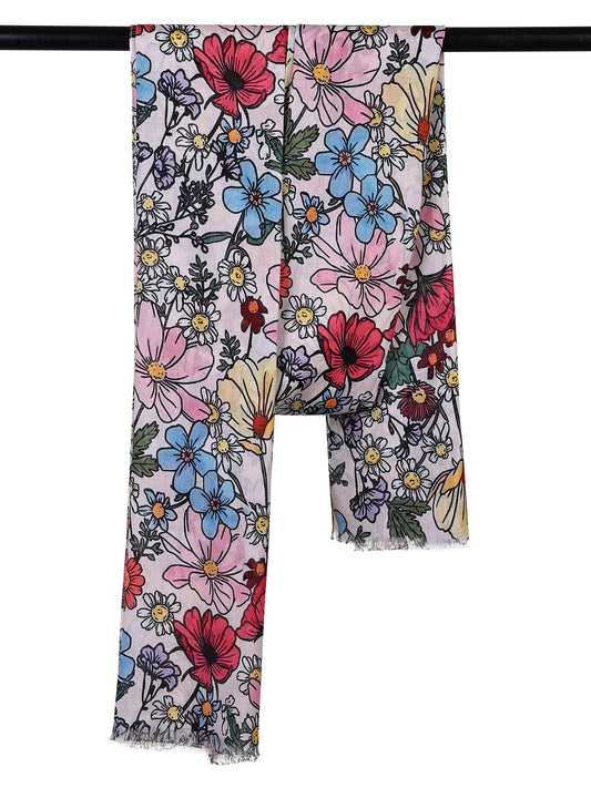 Floral Modal Silk Designer Scarf