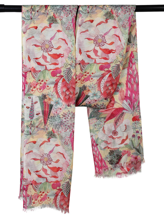 Floral Modal Silk Designer Scarf