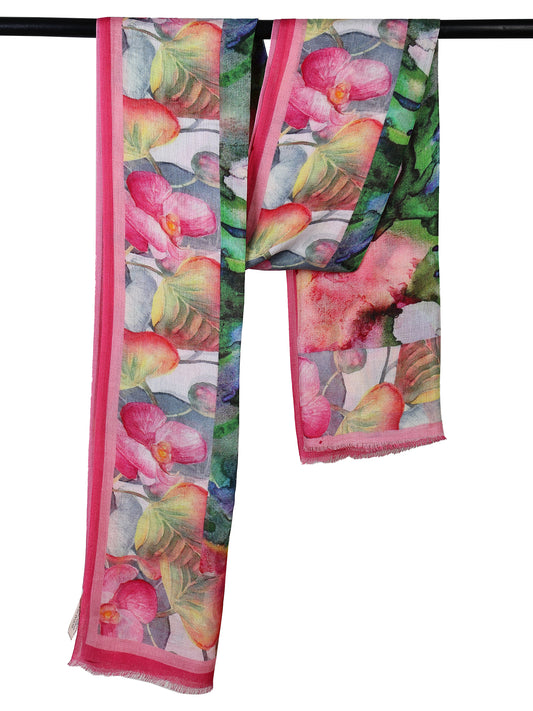 Floral Modal Silk Designer Scarf