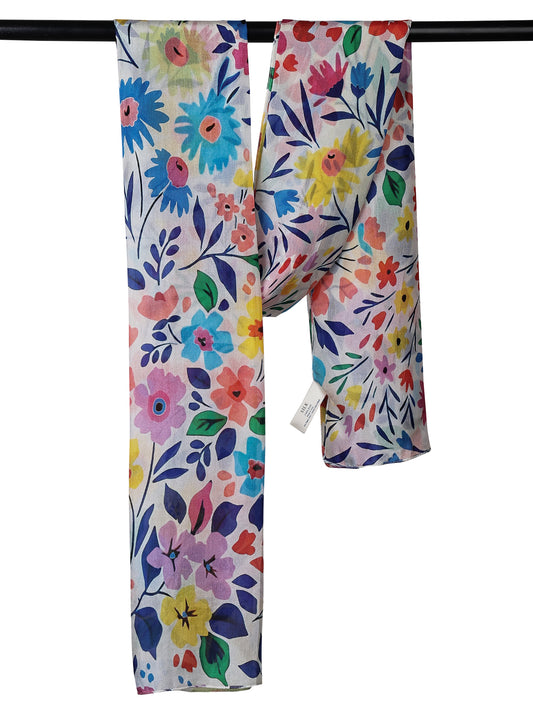 Floral Pure Silk Designer Scarf