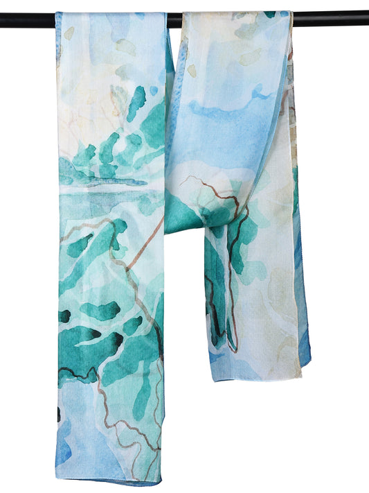 Abstract Pure Silk Designer Scarf