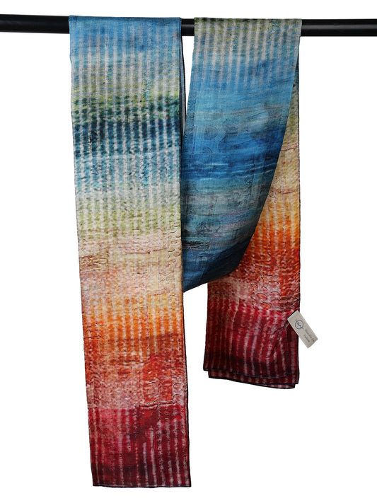 Abstract Pure Silk Designer Scarf