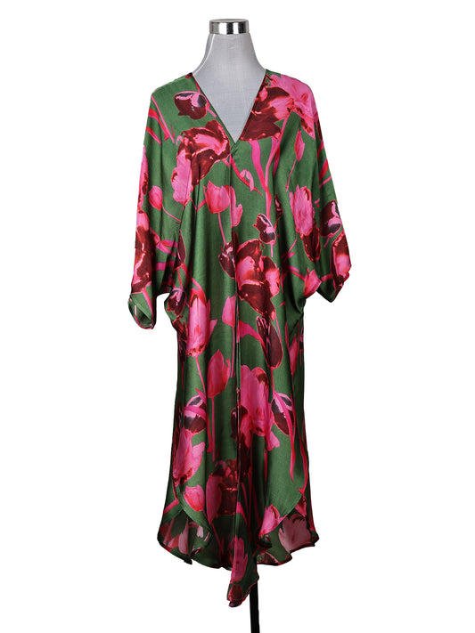 Blossom Garden Floral Modal Satin Long Kimono