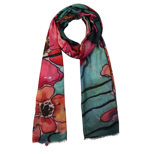 Blush Lotus Drift – Fine Merino Winter Scarf