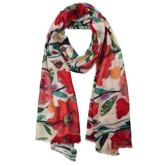 Wild Meadow Drift – Merino Wool Scarf
