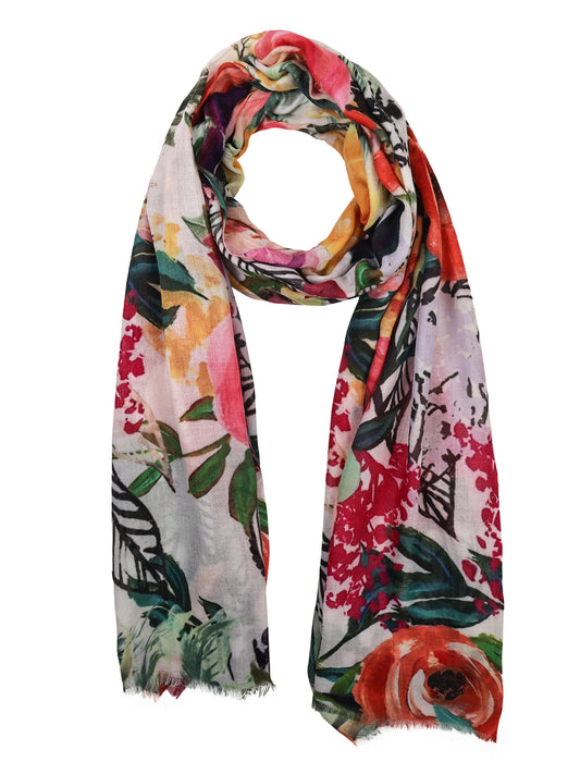 Rose Garden Symphony – Merino Wool Scarf