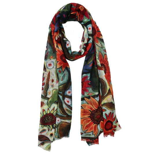 Sunburst Meadow Glow – Merino Wool Scarf
