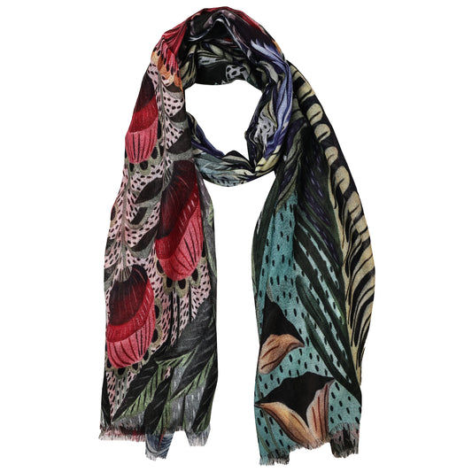 Midnight Garden Tapestry – Modal Silk Scarf