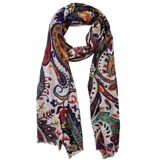 Royal Paisley Rhapsody – Merino Wool  Winter Scarf