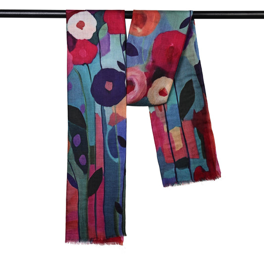 Petal Rain Abstract – Fine Merino Scarf