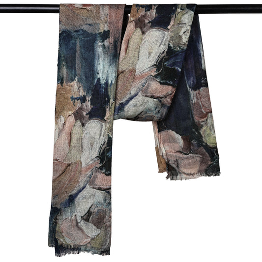 Blush Ink Reverie –  Merino Wool Scarf