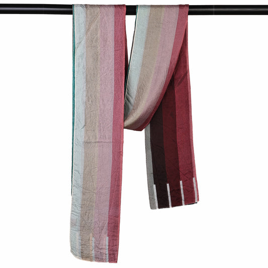 Sunset Spectrum Stripes – Pure Silk Gradient Scarf