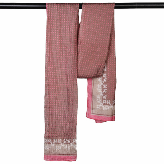 Blush Heritage Border – Pure Silk Classic Pattern Scarf