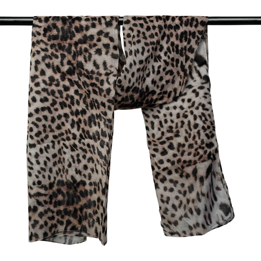 Classic Leopard Animal Print Scarf – Cotton Modal Designer Wrap | Timeless Wild Pattern