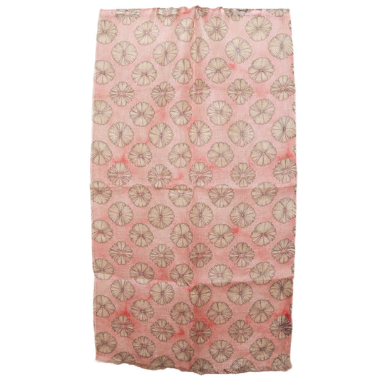 Japanese Floral Print Linen Designer Scarf