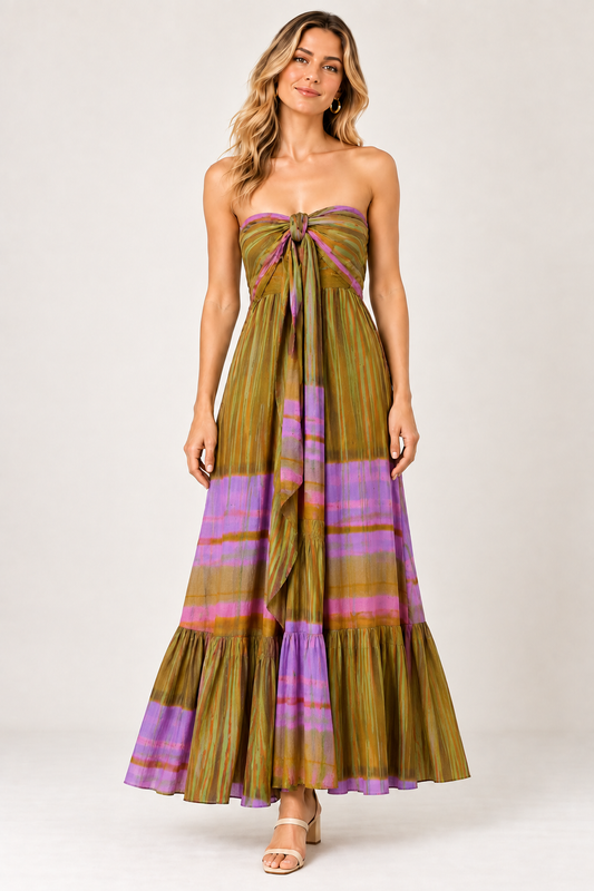 Painterly Brushstroke Print 3-Way Multi-Wear Rayon Skirt