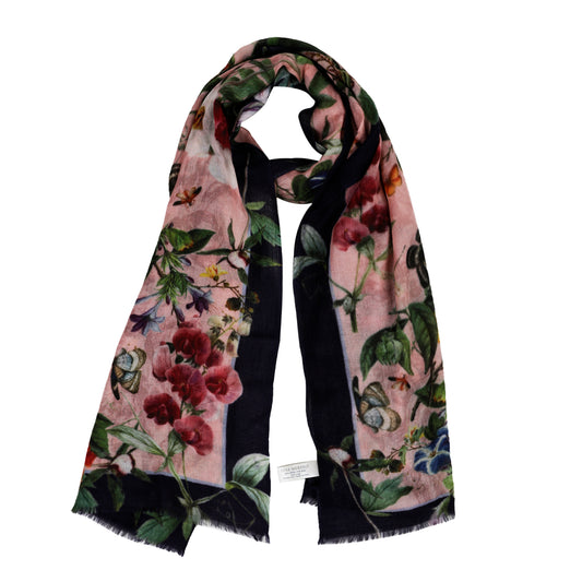 Floral Fine Merino  Designer Scarf